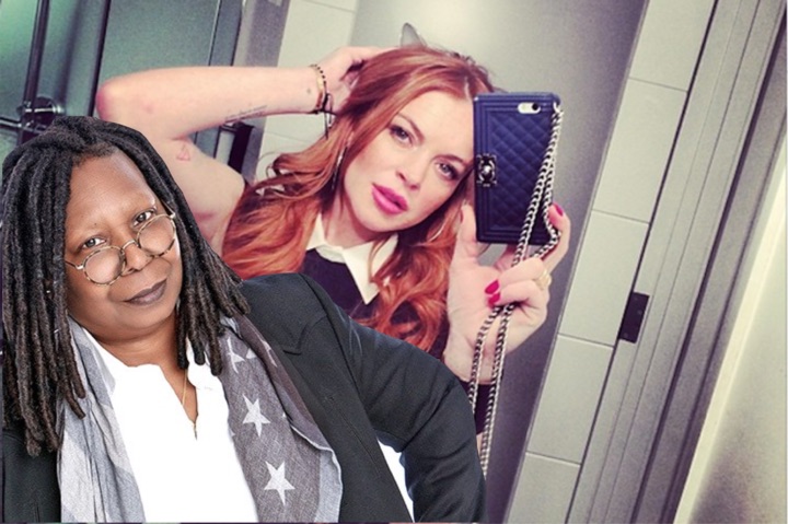 Lindsay Lohan Whoopie Goldburg Selfie