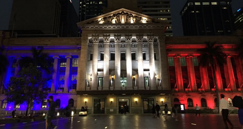 Brisbane Town Hall French Colours For Paris