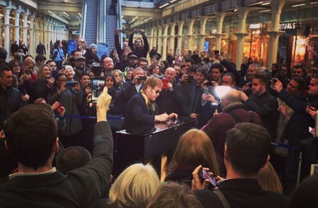 Elton John Piano St Pancras Train Station London