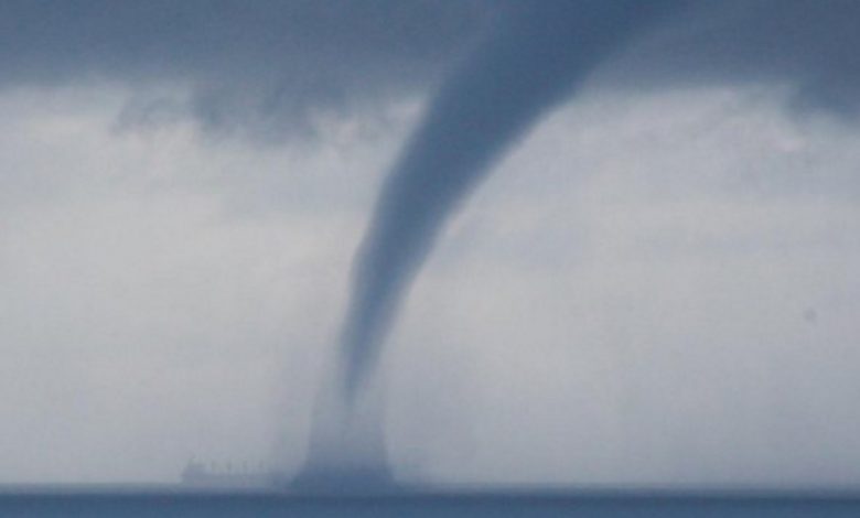 Water spout forming over Moreton Bay (2013) Picture: Juliet Bates Via Couriermail
