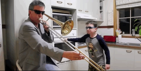 Trombone Dad Oven Cover Ad