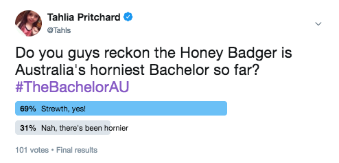 honey badger horny the bachelor 