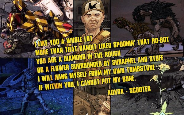 Scooter's poem in Borderlands 2
