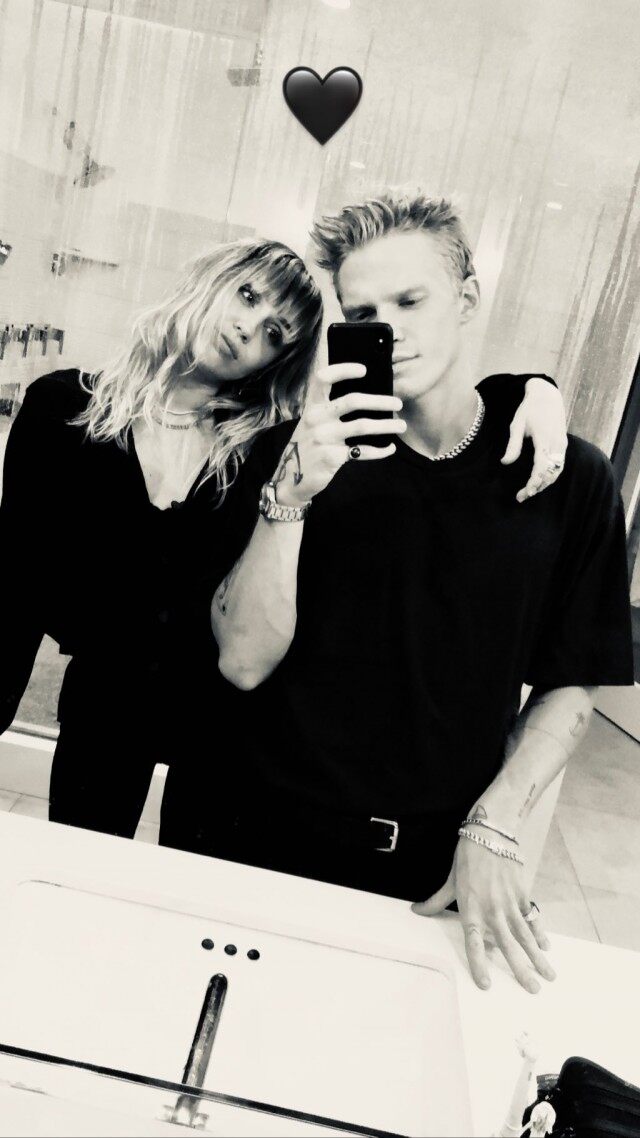 Miley Cyrus and Cody Simpson on Instagram