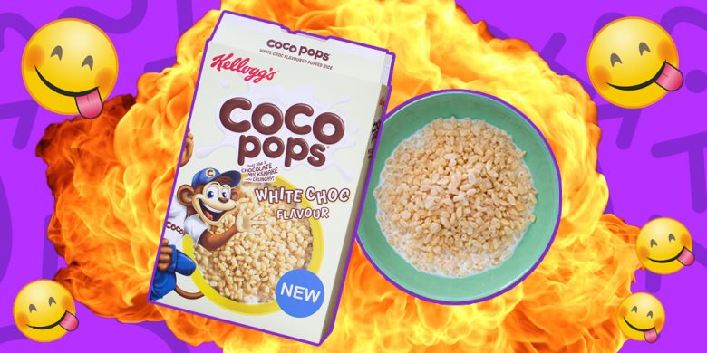 The new Coco Pops White Choc Flavour from Kellogg's, now available in Australia.