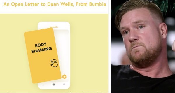 dean wells bumble body-shaming