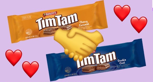 tim tams double coated chewy caramel