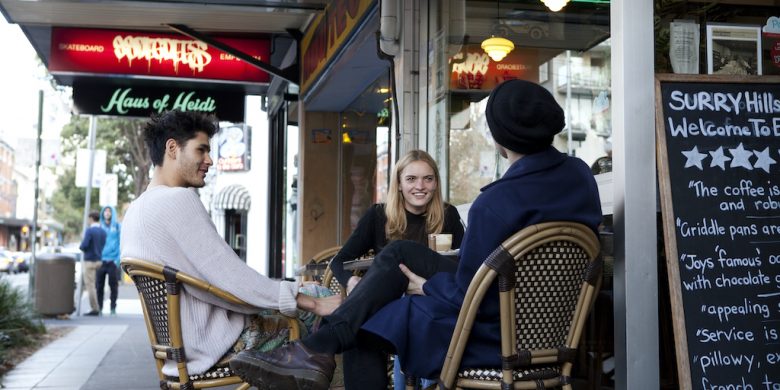 Young people pictured at a cafe in Darlinghurst, Sydney