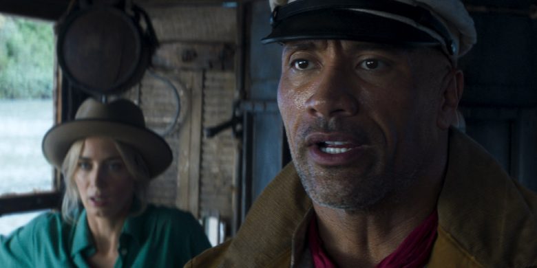 Emily Blunt as Lily Houghton and Dwayne Johnson as Frank Wolff in Disney’s JUNGLE CRUISE.