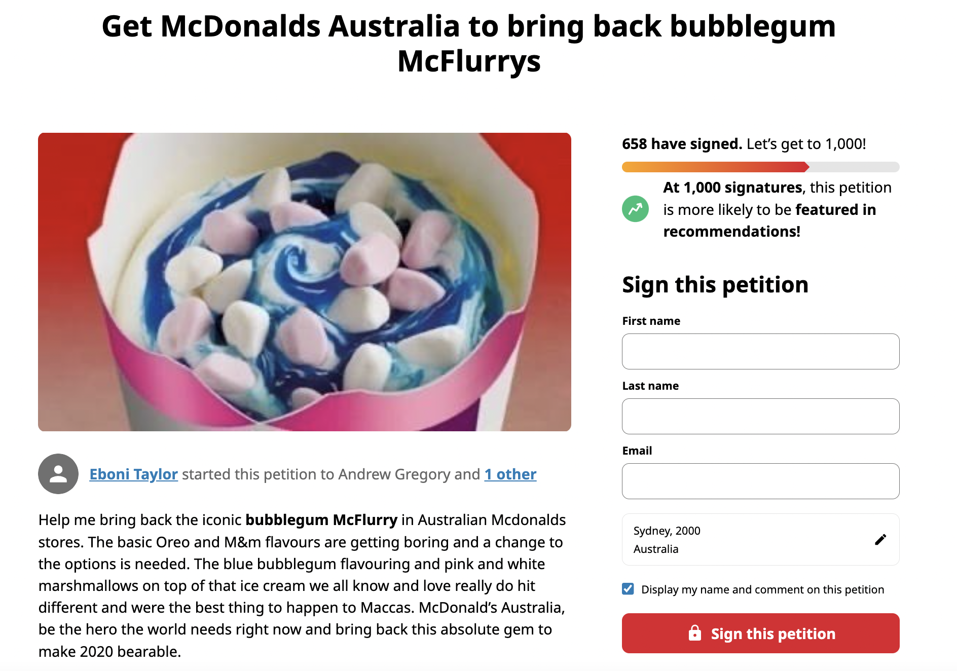 The New Hungry Jacks Storm Flavour Is Giving Macca's Bubblegum McFlurry Energy