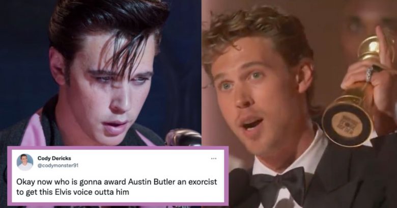 The Best Reactions to Austin Butler's Elvis acceptance speech golden globes