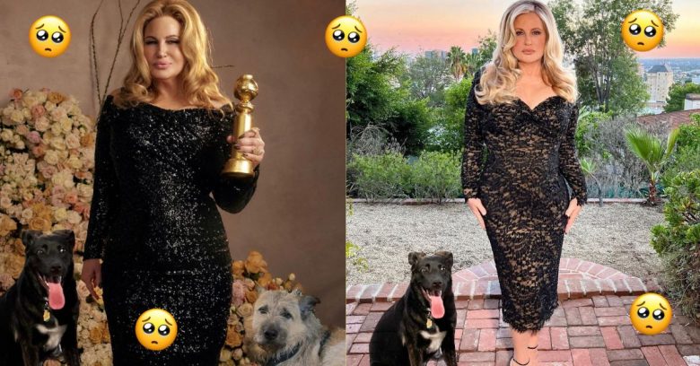 Jennifer Coolidge photoshops into her Golden Globes pictures