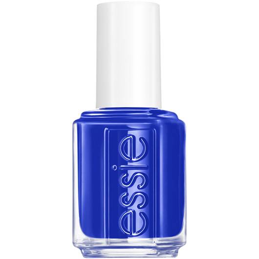 Bright Dopamine makeup blue nail polish