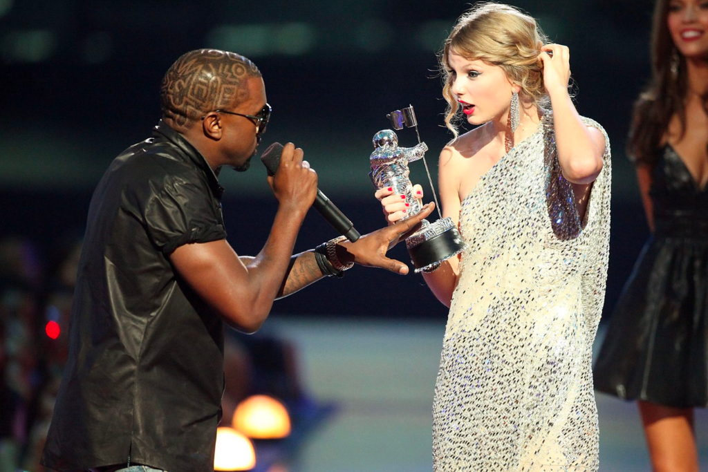 Kanye West Taylor Swift beef feud VMA eras tour mexico concert